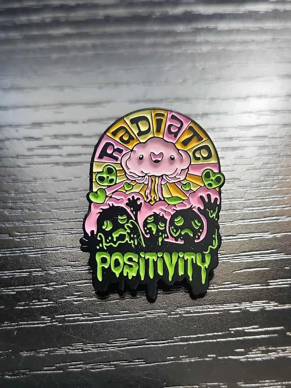 Radiate Positivity Pink & Green Enamel Pin